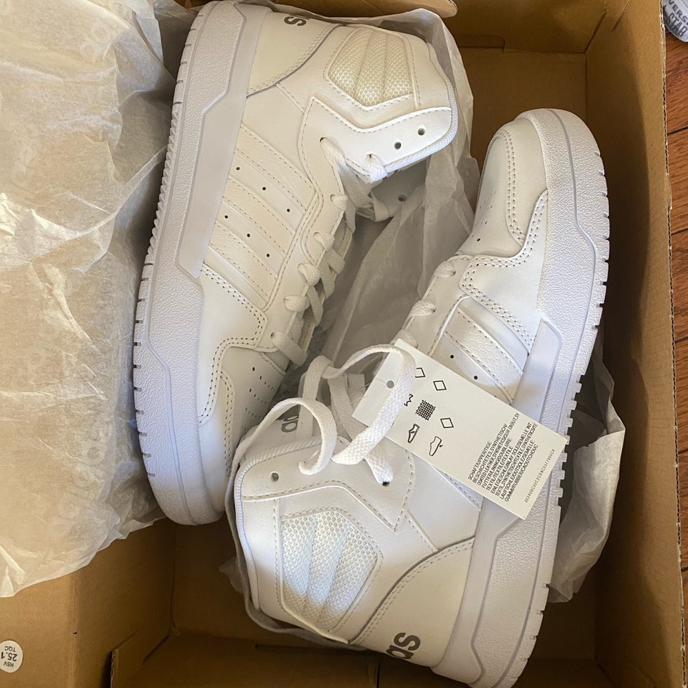 Adidas mid top white brand new with tags attached